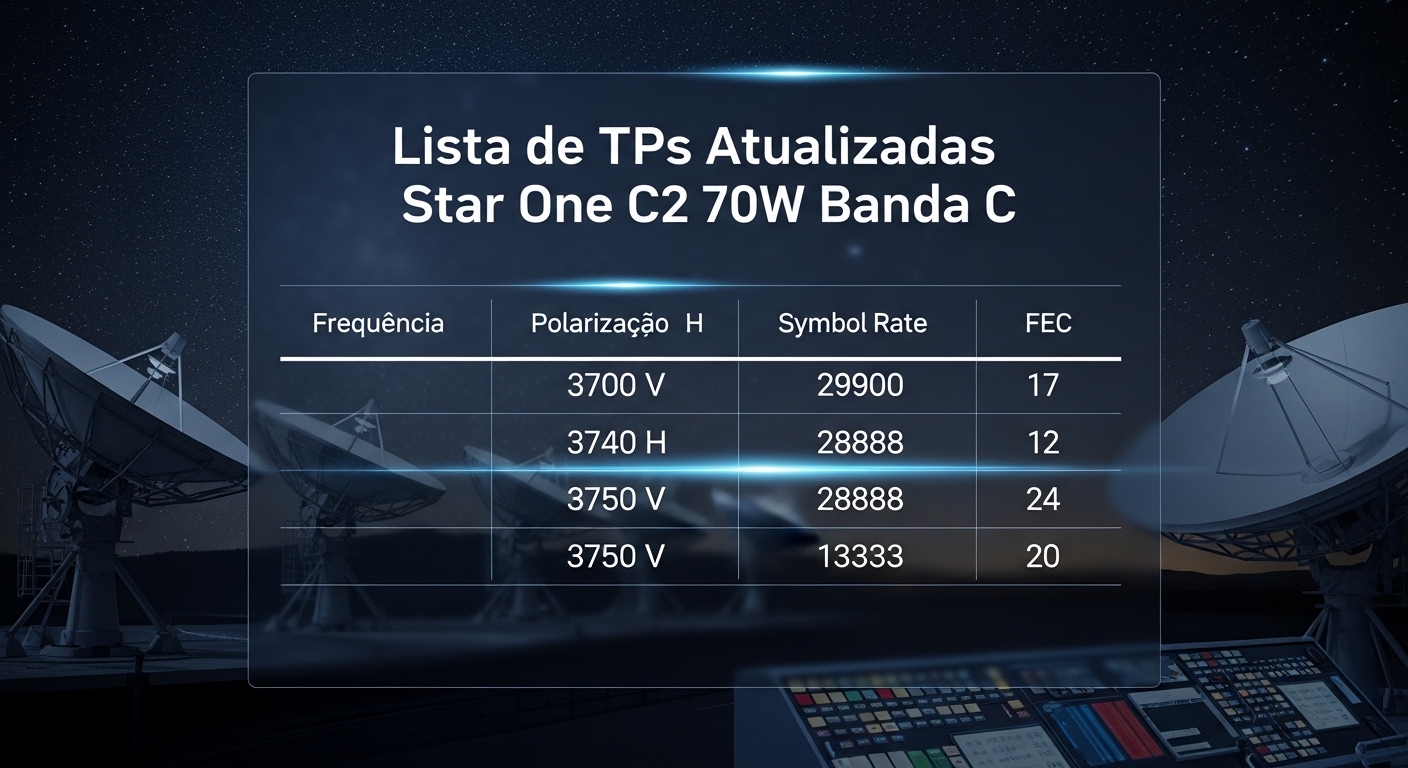Lista de TPs Atualizadas Star One C2 70w Banda C